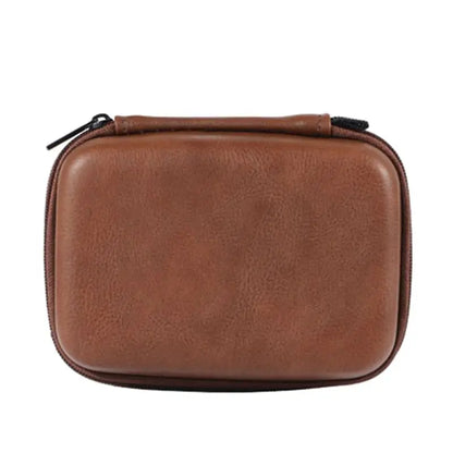 Leather Headphone Protective Cover – Dust-Proof Earphones Storage Case, Zipper Bag for Spare Parts