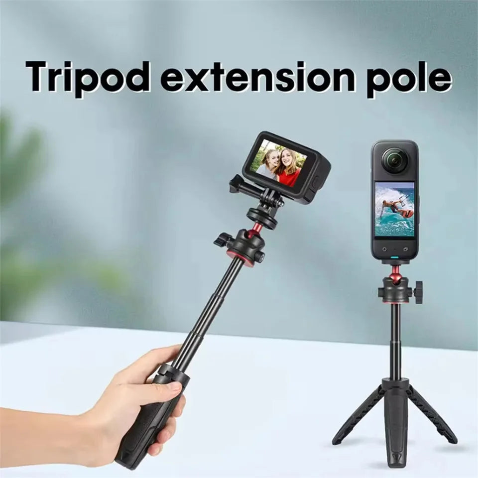 FGCLSY Extension Pole Tripod – Mini Selfie Stick Tripod Stand Handle Grip for GoPro, Insta360, DJI Action & Pocket Cameras