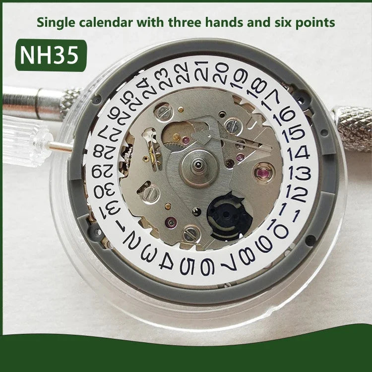 NH35A Premium Automatic Movement – 24 Jewels, White Date Wheel, Self-Winding & High Accuracy Replacement