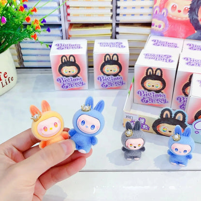 12pcs V3 Big Into Energy Cartoon Flocking Blind Box Cute Doll Desktop Ornaments Surprise Gifts for Kids