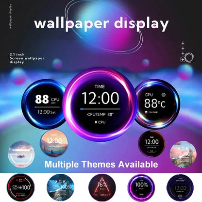 2.8-Inch IPS Secondary Screen USB Round LCD – 480x480 Water-Cooled CPU/GPU/RAM/HDD Monitor for Mini PC Gamer (No AIDA64)