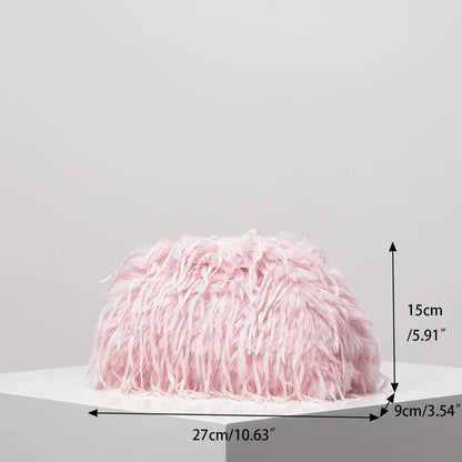 Dopamine Y2K Plush Clutch Bag – Candy-Colored Women's Clip Purse for Dinner or Party Dresses