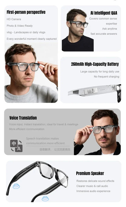 Xiaomi AI Smart Glasses — 8K HD Photochromic, Multifunction Camera Glasses with Translation, Bluetooth Calling, Voice Assistant, Music Player