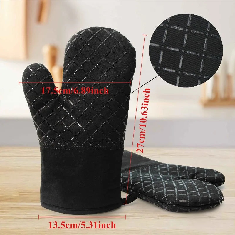 Anti-Scald Heat-Resistant Gloves – Thickened Non-Slip Microwave & Oven Mitts for Baking, Pastry & Candy Making