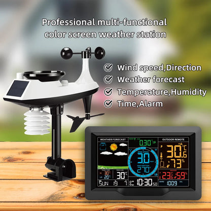 FJ3390A Multifunctional Weather Station - Temperature, Humidity, Wind Speed & Rainfall Detection with Weather Forecast Clock