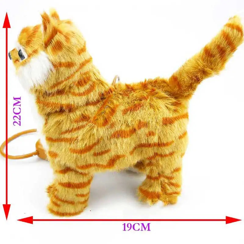 Robot Cat Electronic Plush Toy - Singing, Walking Electric Kitten with Leash Control, Music Pet for Kids