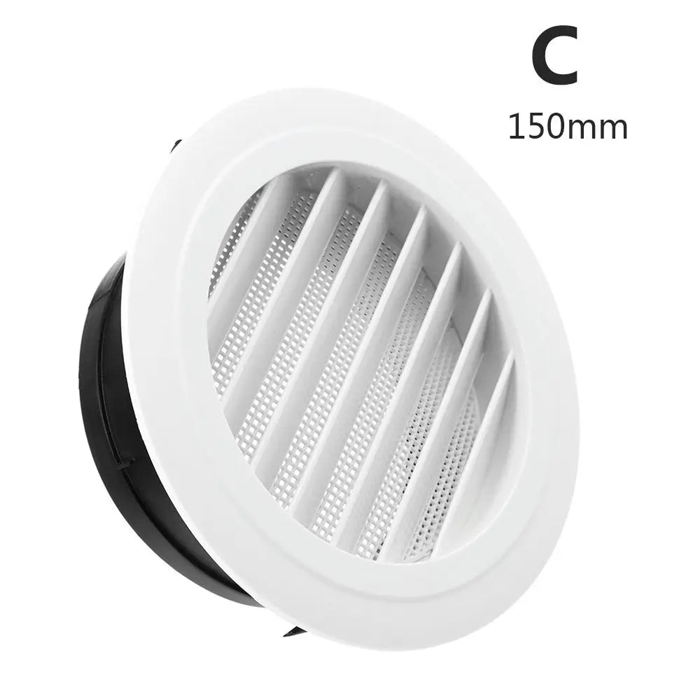 White Air Vent Extract Valve Grille – 100/150mm Round Ventilation Cover in 4 Shapes for Air Circulation