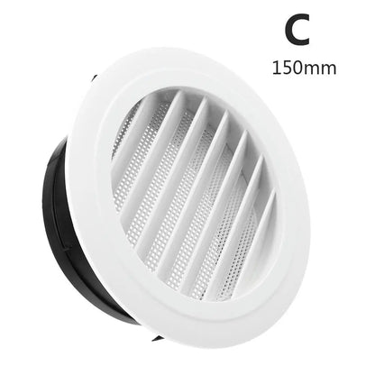White Air Vent Extract Valve Grille – 100/150mm Round Ventilation Cover in 4 Shapes for Air Circulation
