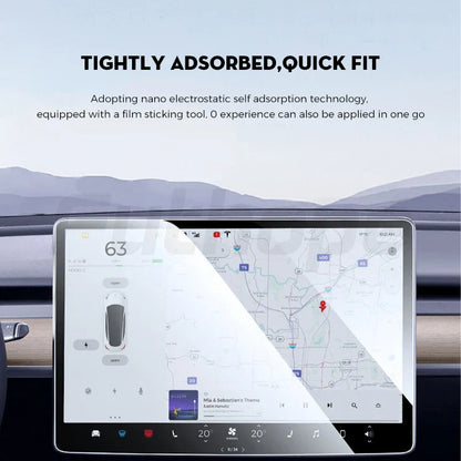 Futhope Tempered Glass Screen Protector – HD Center Control Film for Tesla Model 3/Y Highland (2021-2025) Protection