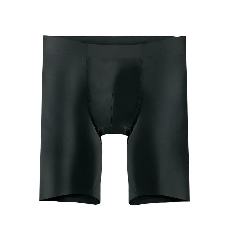 Men’s Modal Seamless Boxer Briefs – Long Leg Sports Underwear, Wear-Resistant Extended Fit, Breathable Large Size Comfort Shorts