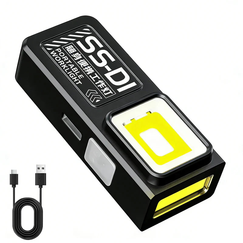 Mini COB LED Flashlight – USB-C Rechargeable EDC Work Light with Clip, Magnet, Waterproof Pocket Torch for Camping & Outdoor Use