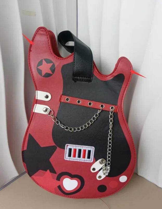 PU Harajuku Guitar Backpack – Cute Y2K Style Mochilas Mujer, Chic Shoulder & Crossbody Bag