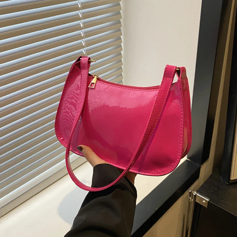 Retro Solid Color PU Leather Shoulder Bag – Fashion Women's Handbag, Casual Designer Hobo Underarm Bag