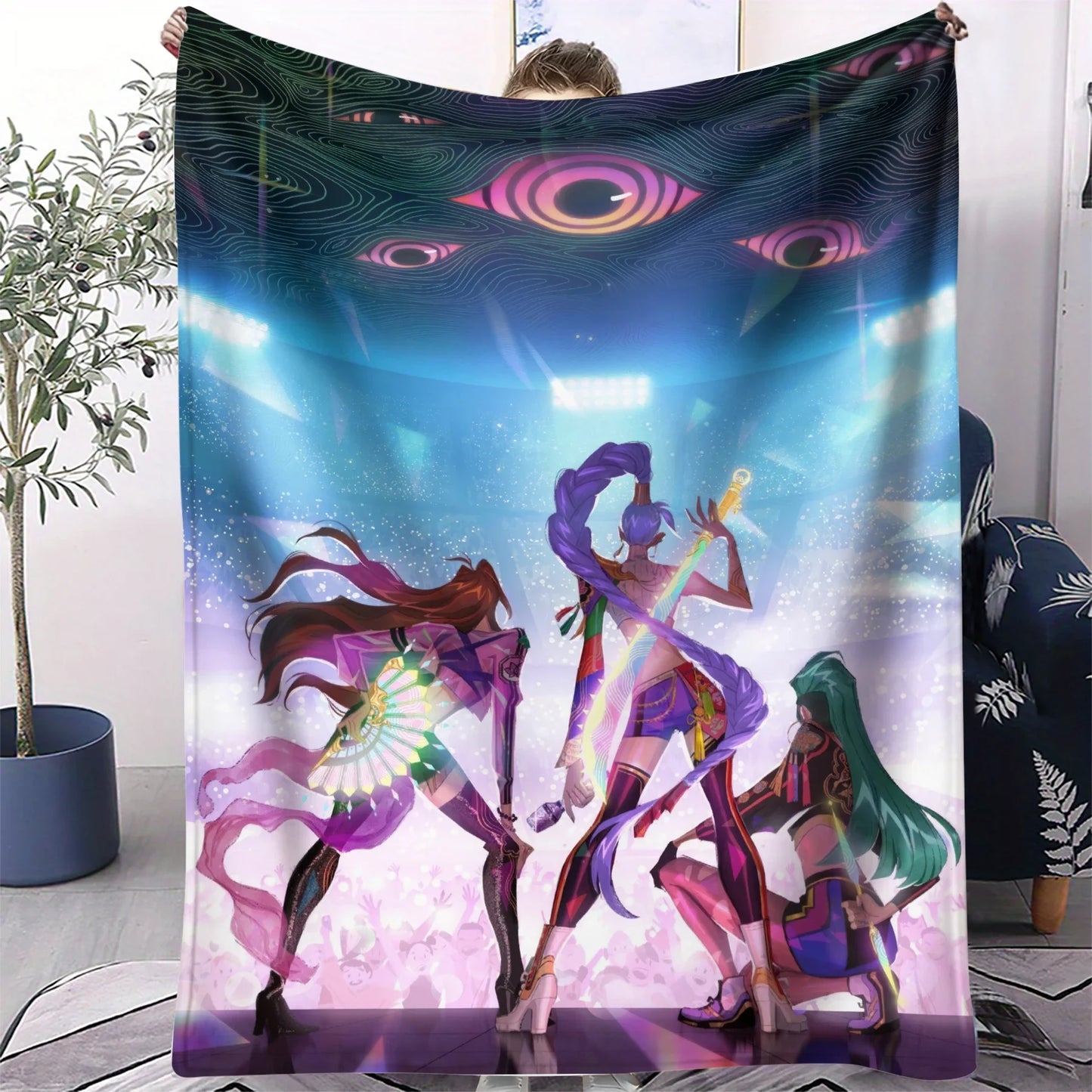 K-Pop Demon Hunters Flannel Blanket – 31 Styles Anime Throw for Home, Travel & Camping Fan Gift
