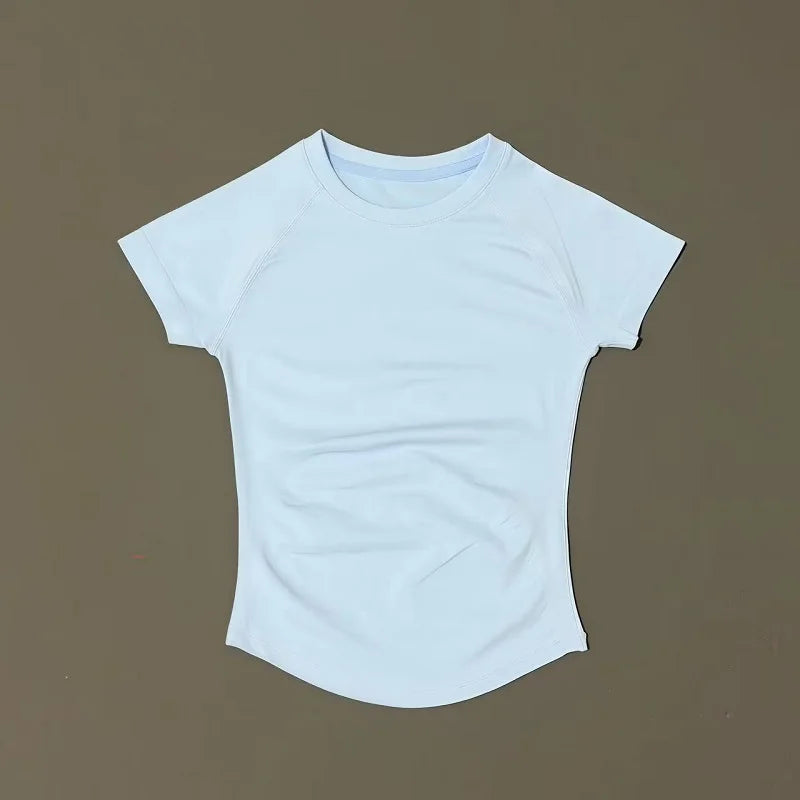 Women’s Seamless Sports Top – Short Sleeve Slim Fit Yoga & Gym Running Fitness Activewear T-Shirt Athletic Workout Tee