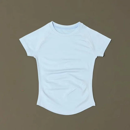 Women’s Seamless Sports Top – Short Sleeve Slim Fit Yoga & Gym Running Fitness Activewear T-Shirt Athletic Workout Tee