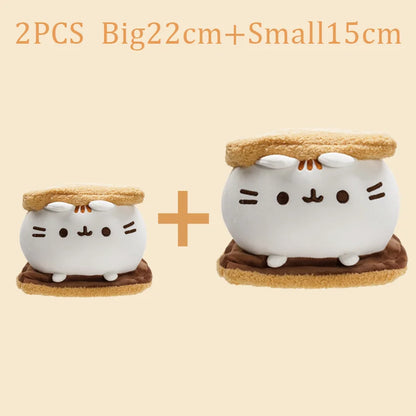 Kawaii Chocolate Cookie Fat Cat Plushie – Soft Stuffed Animal Pillow, Sleep Toy & Home Decoration for Kids, Birthday Gift