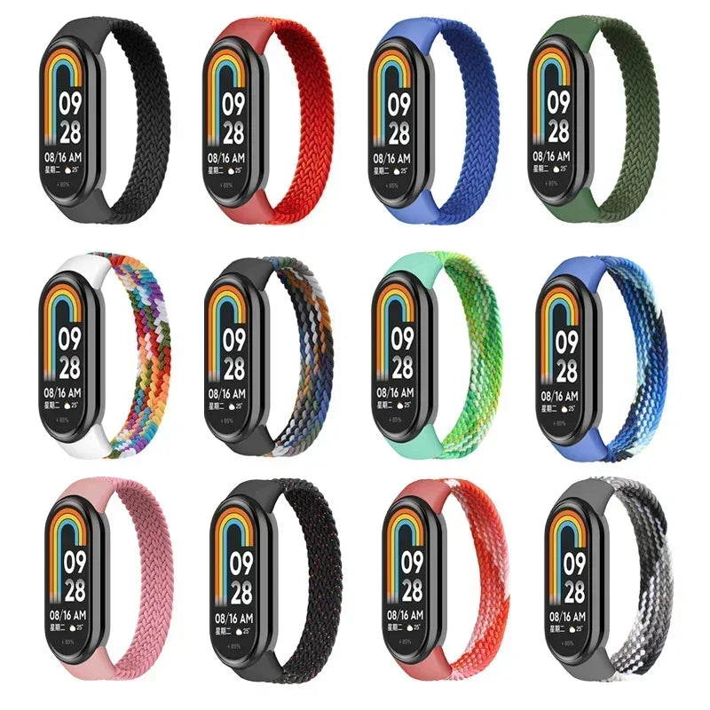 Braided Nylon Solo Loop for Xiaomi Mi Band 9 & 8 – Elastic NFC Replacement Strap Bracelet