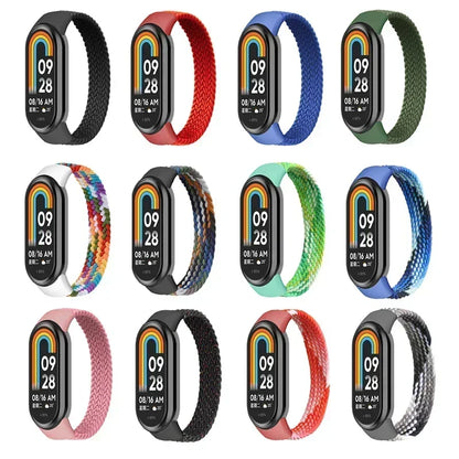 Braided Nylon Solo Loop for Xiaomi Mi Band 9 & 8 – Elastic NFC Replacement Strap Bracelet