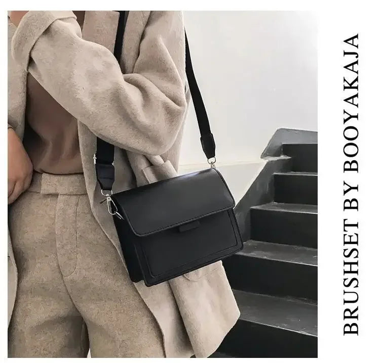 Classic PU Leather Crossbody Bag for Women – Fashion Shoulder Messenger, Travel Handle Flap Handbag