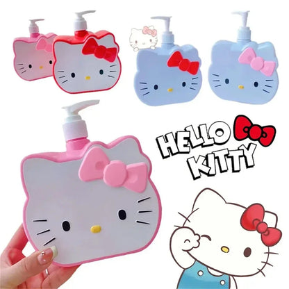 750ml Sanrio Hello Kitty Soap Dispenser — Refillable Lotion, Shampoo & Shower Gel Bottle, Cute Travel Bath Accessory