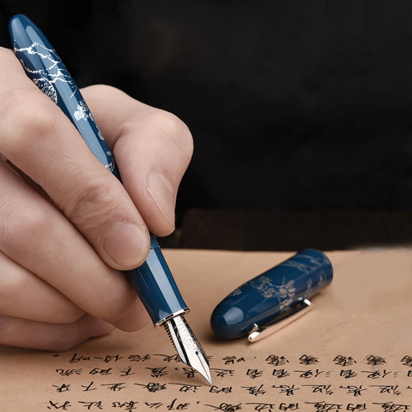 Hongdian N23 Fountain Pen – Rabbit Year Limited Edition, Gold Carving, High-End Writing Pen for Students, Business, and Office Gifts