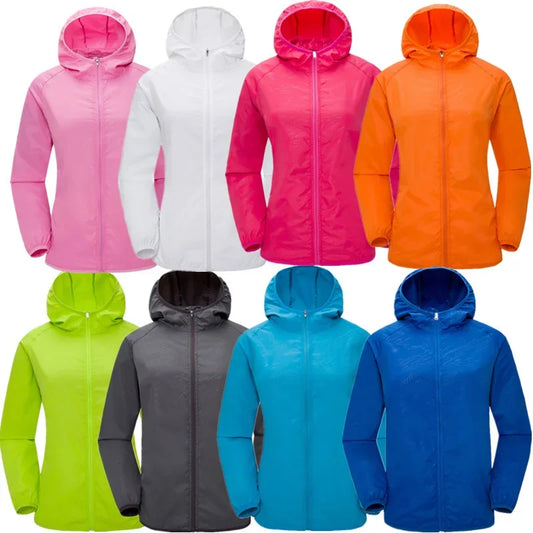 Unisex Waterproof Camping Jacket — Men & Women Windbreaker, Raincoat for Hiking, Climbing, and Sun Protection