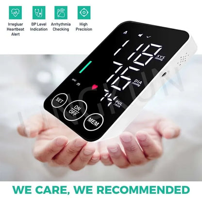 Spanish Voice Blood Pressure Monitor – Digital Arm Sphygmomanometer with LED Big Screen Tonometer