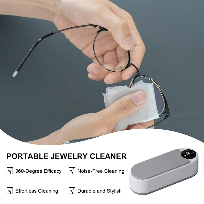 Portable Household Cleaning Machine – 450ML Vibration Cleaner for Rings, Glasses, Makeup Brushes & Jewelry