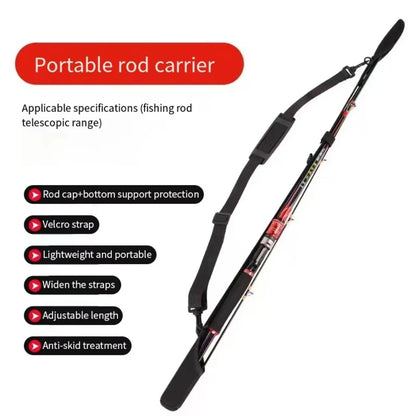 Adjustable Fishing Rod Storage Bag — Portable Shoulder Belt Protector for Reel and Rod, 1-Piece Fishing Accessory