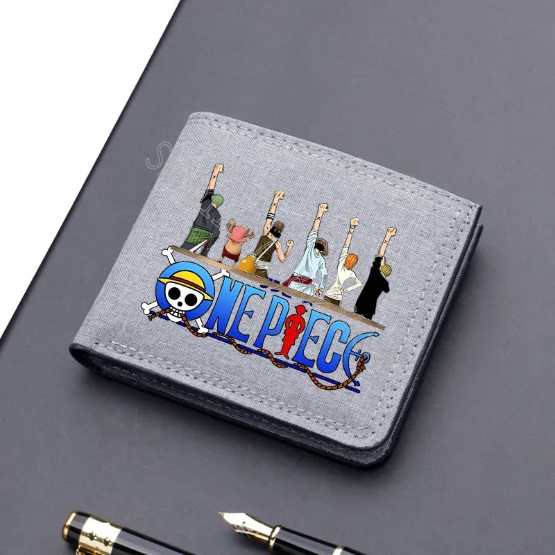 One Piece Men’s Wallet – Multi-Card Slots, Cartoon Anime Print, Portable Purse for Boys & Birthday Gifts