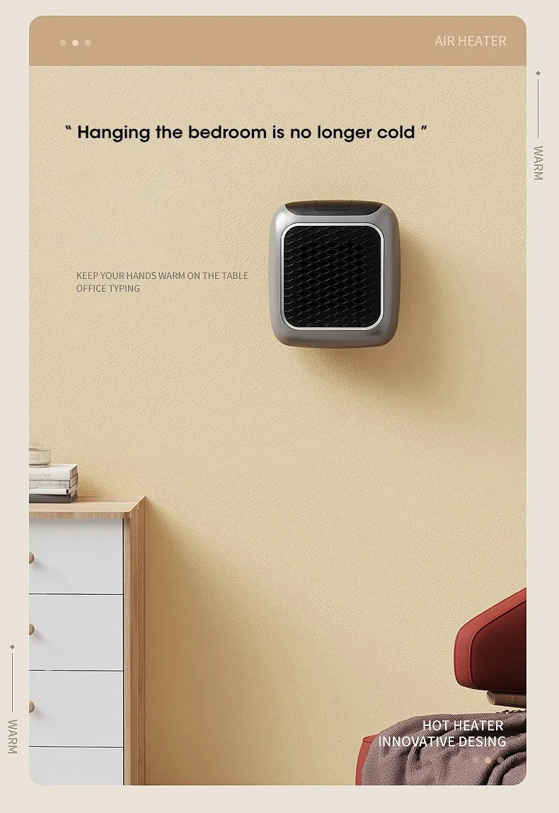 2025 Mini Space Heater – 800W Energy-Saving, Fast 3s Heating, Quiet Home & Office Hot Air Blower