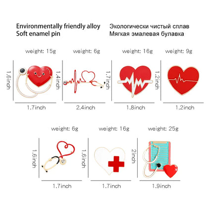 Cartoon Medical Stethoscope Enamel Pin – Doctor & Nurse Brooch Lapel Badge, Cute Graduation Gift for Medical Students