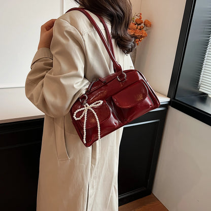 Fashionable Underarm Bow Pillow Bag for Women – 2024 Korean Edition Simple Trendy Shoulder Bag