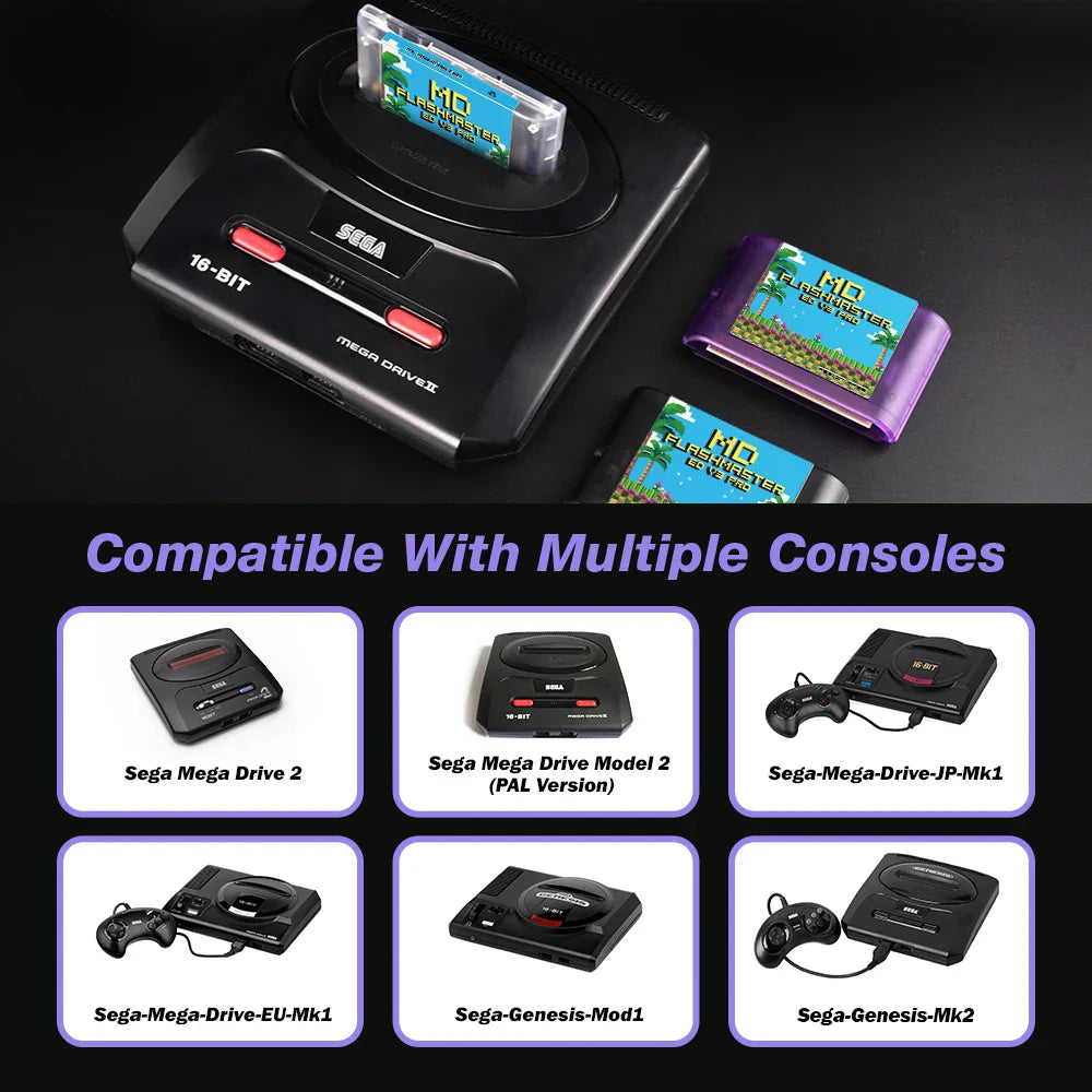 Mega Drive V3.0 Pro EDMD Remix Game Cartridge – 16-Bit Retro Game for SEGA MegaDrive/Genesis (US/JP/EU)