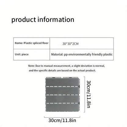 Wood Plastic Flooring Tiles - 10-Piece Waterproof Splicing Kit for Balconies & Outdoor Spaces