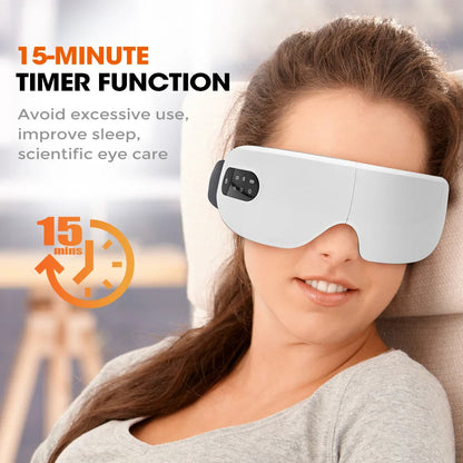 Smart Heated Eye Massager — Vibration + Bluetooth Music, Foldable Portable Eyemask for Dry Eye & Fatigue Relief