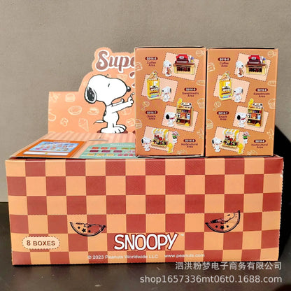 Genuine Snoopy Blind Box Toy — Cartoon Supermarket & Garden Furniture Building Blocks for Kids
