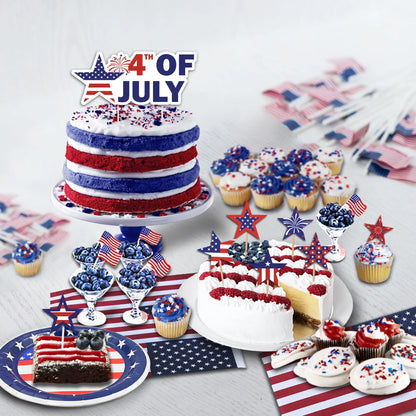 American 4th of July Party Decorations Set – Independence Day Banner, Balloons & Table Supplies for Patriotic USA Theme Celebration
