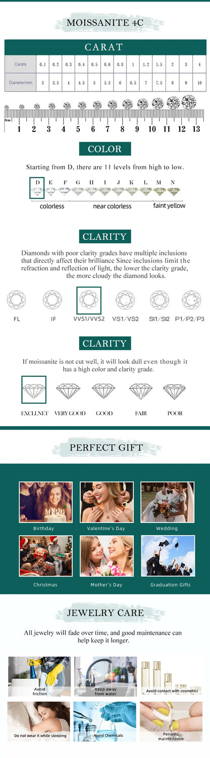 3×6mm Marquise Cut Moissanite Eternity Ring — 925 Sterling Silver Engagement & Wedding Band for Women and Men with GRA Certificate