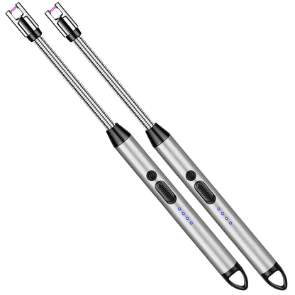 360° Type-C Rechargeable Windproof Plasma Lighter – Curved Flameless USB Arc Ignition Tool for BBQ, Kitchen, Candle & Gas Stove Use