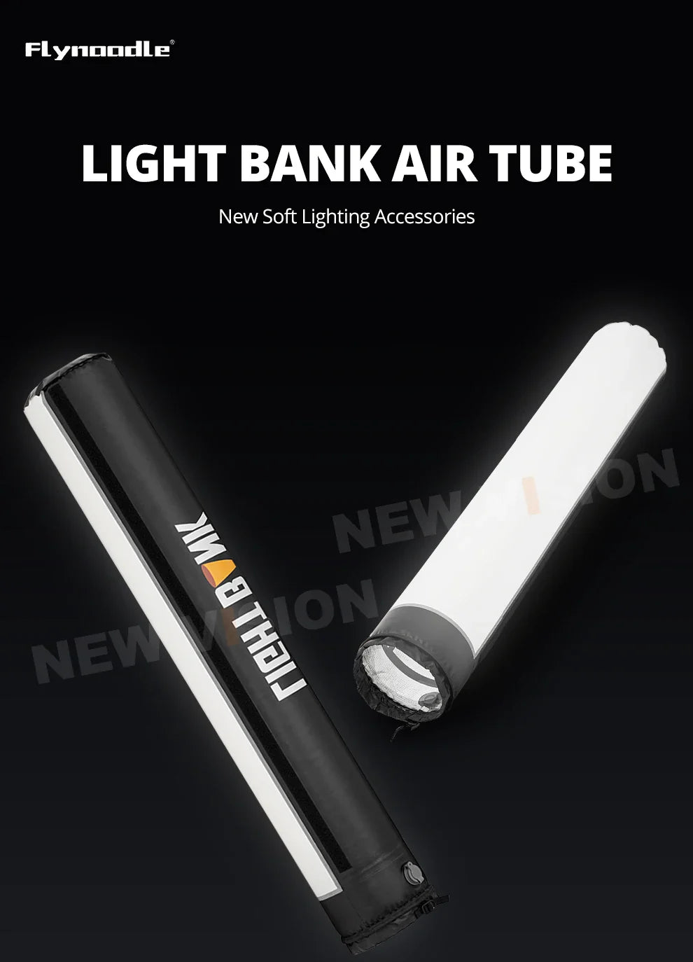 Flynoodle Air Tube Inflatable Softbox - Video Light Diffuser for Aputure, Nanlite, Godox, ZHIYUN & COLBOR