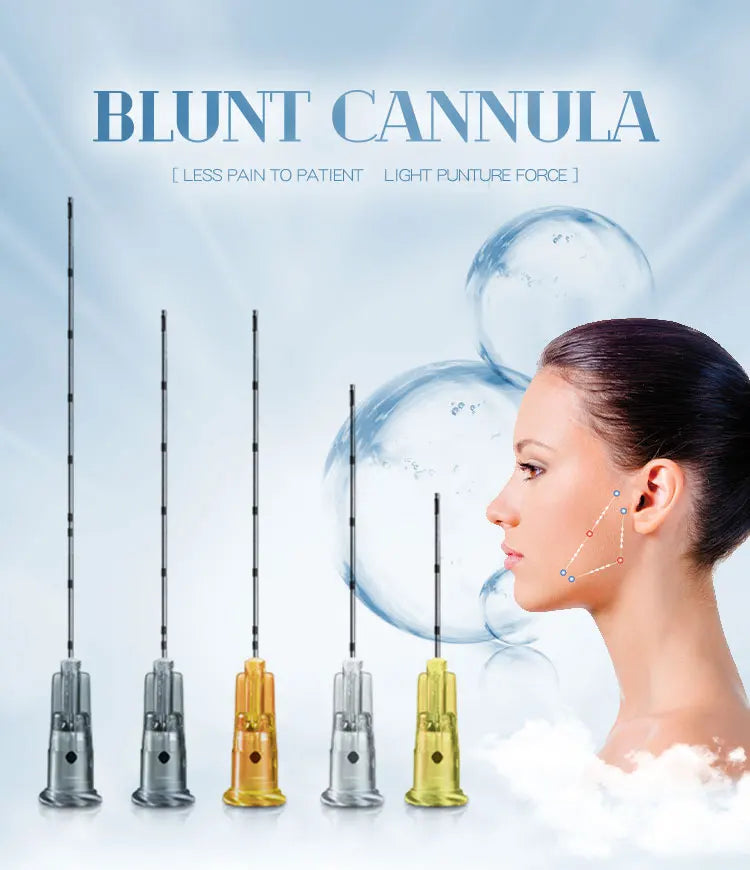 50PCS Sterile Blunt Tip Micro Cannula Needles Set — Flexible Disposable 18G–27G Fine Tip Microcannula