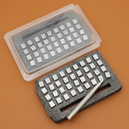 36PCS Leather Alphabet & Number Stamp Set – Stainless Steel DIY Carving Tool for Personalized Leather Craft & Embossing Seal