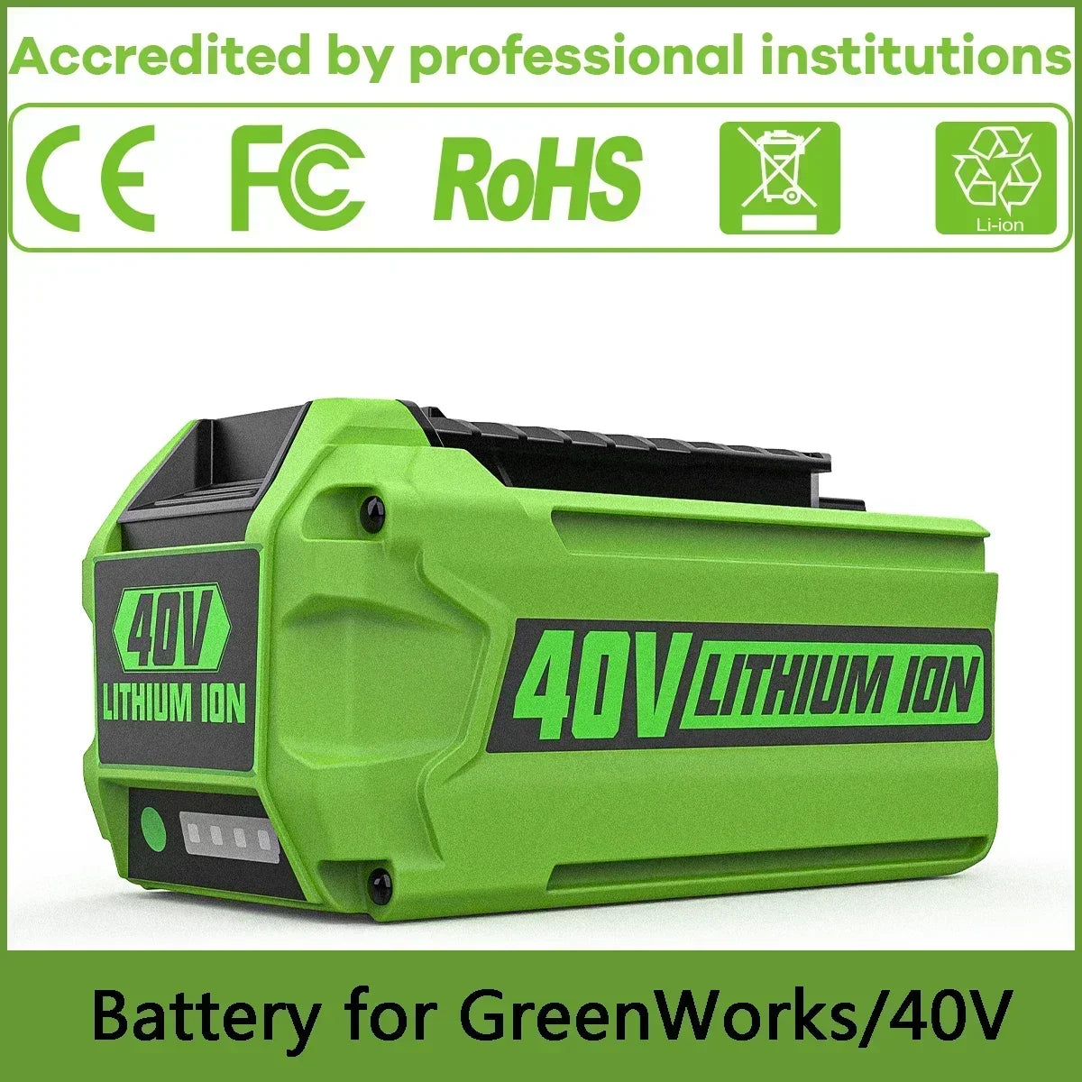 Greenworks 40V 6Ah G-MAX Li-Ion Replacement Battery – Compatible with Lawn Mowers & Power Tools