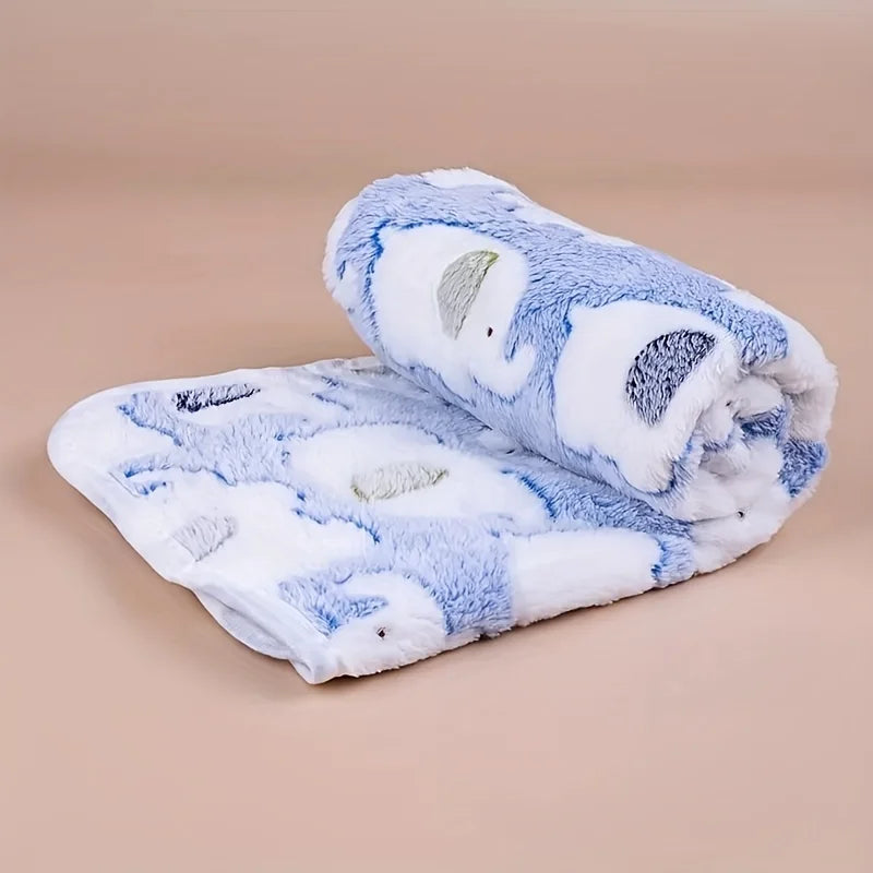 Cartoon Elephant Pet Blanket - Soft Cozy Flannel Throw for Dogs & Cats Puppy Kitten Christmas Gift