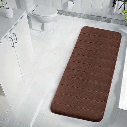 Coral Velvet Bathroom Mat - Anti-Skid Absorbent Toilet & Bathtub Floor Mat, Entrance Rug
