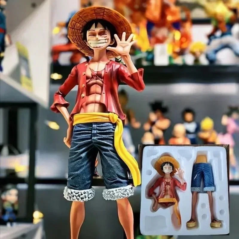 One Piece 42.5cm Straw Hat Monkey D. Luffy Figure – 1/4 Scale Large Smiley Anime Statue, Decorative Doll Toy Gift