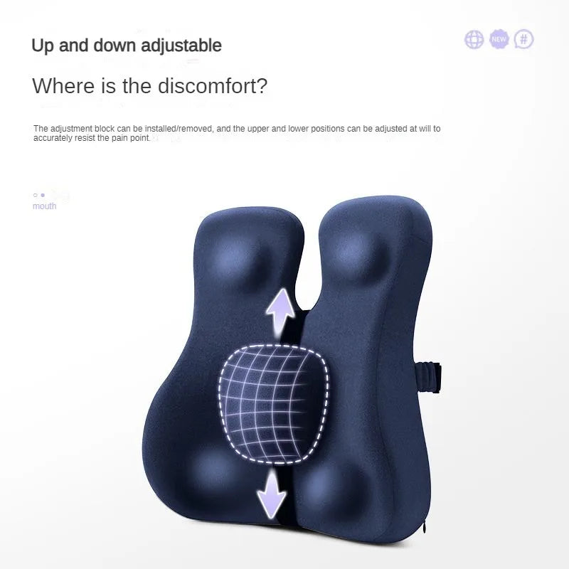 Memory Foam Seat Cushion & Back Support Pillow Set — Orthopedic Ergonomic Coccyx, Hip & Lumbar Relief for Office Chair & Car