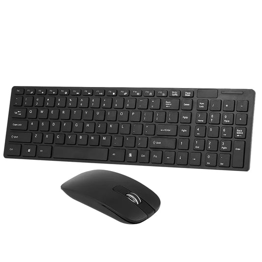 K-06 2.4G Wireless Keyboard and Mouse Combo – Plug & Play Black Set for Laptop & PC